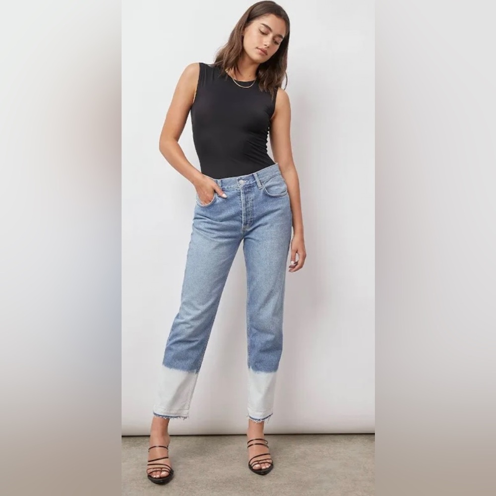 NWT Rails The Atwater Slouchy Straight In Original Blue Beach‎ Hem Jeans